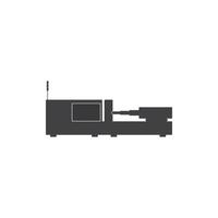 Vector diagram of an electric or hydraulic injection molding machine for plastic and polymer processing.