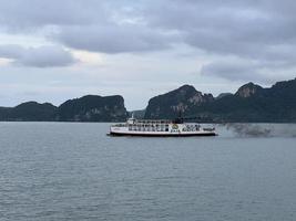 ship sea sky mountains nature Koh Samui thailand photo