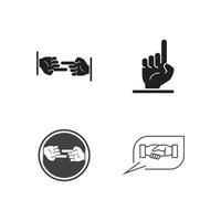 Hand gestures and sign language isolated vector