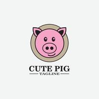 Cartoon pig Design illustration vector