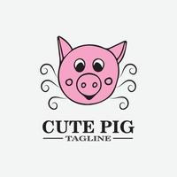 Cartoon pig Design illustration vector