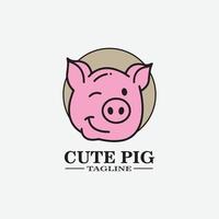 Cartoon pig Design illustration vector