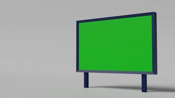 Rectangular billboard with green background for inserting text. 3D rendering. photo