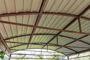 Roof construction made of corrugated board. photo