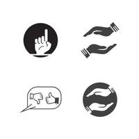 Hand gestures and sign language isolated vector