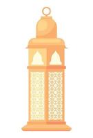 golden islamic lantern vector