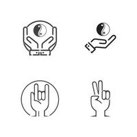 Hand gestures and sign language isolated vector