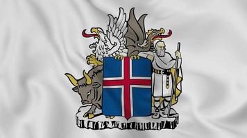 national emblem or symbol of in waving flag. smooth 4k video seemless loop