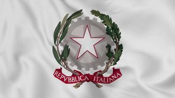 emblème national ou symbole de l'italie en agitant le drapeau. boucle fluide de la vidéo 4k video