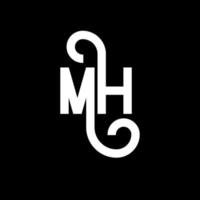 MH Letter Logo Design. Initial letters MH logo icon. Abstract letter MH minimal logo design template. M H letter design vector with black colors. mh logo