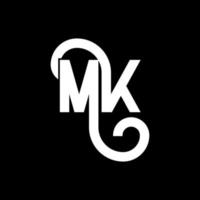 diseño del logotipo de la letra mk. icono del logotipo mk de letras iniciales. plantilla de diseño de logotipo mínimo mk de letra abstracta. vector de diseño de letras mk con colores negros. logotipo mk