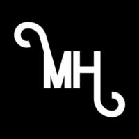 MH Letter Logo Design. Initial letters MH logo icon. Abstract letter MH minimal logo design template. M H letter design vector with black colors. mh logo