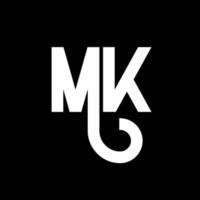 MK Letter Logo Design. Initial letters MK logo icon. Abstract letter MK minimal logo design template. M K letter design vector with black colors. mk logo