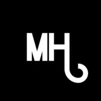 diseño del logotipo de la letra mh. icono del logotipo de letras iniciales mh. letra abstracta mh plantilla de diseño de logotipo mínimo. vector de diseño de letra mh con colores negros. logotipo mh