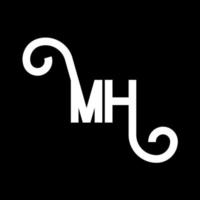 MH Letter Logo Design. Initial letters MH logo icon. Abstract letter MH minimal logo design template. M H letter design vector with black colors. mh logo