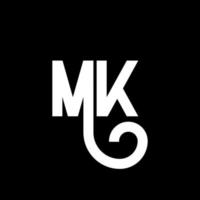 MK Letter Logo Design. Initial letters MK logo icon. Abstract letter MK minimal logo design template. M K letter design vector with black colors. mk logo
