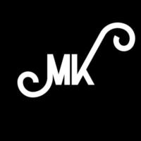 MK Letter Logo Design. Initial letters MK logo icon. Abstract letter MK minimal logo design template. M K letter design vector with black colors. mk logo