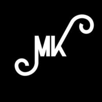 MK Letter Logo Design. Initial letters MK logo icon. Abstract letter MK minimal logo design template. M K letter design vector with black colors. mk logo
