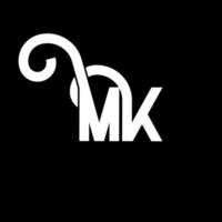 MK Letter Logo Design. Initial letters MK logo icon. Abstract letter MK minimal logo design template. M K letter design vector with black colors. mk logo