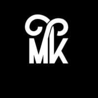 MK Letter Logo Design. Initial letters MK logo icon. Abstract letter MK minimal logo design template. M K letter design vector with black colors. mk logo