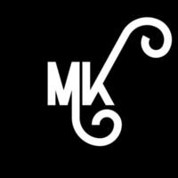 diseño del logotipo de la letra mk. icono del logotipo mk de letras iniciales. plantilla de diseño de logotipo mínimo mk de letra abstracta. vector de diseño de letras mk con colores negros. logotipo mk