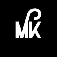 MK Letter Logo Design. Initial letters MK logo icon. Abstract letter MK minimal logo design template. M K letter design vector with black colors. mk logo