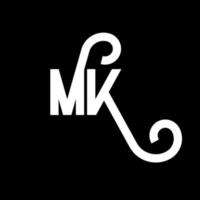 diseño del logotipo de la letra mk. icono del logotipo mk de letras iniciales. plantilla de diseño de logotipo mínimo mk de letra abstracta. vector de diseño de letras mk con colores negros. logotipo mk