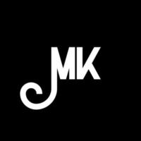 diseño del logotipo de la letra mk. icono del logotipo mk de letras iniciales. plantilla de diseño de logotipo mínimo mk de letra abstracta. vector de diseño de letras mk con colores negros. logotipo mk