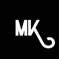 MK Letter Logo Design. Initial letters MK logo icon. Abstract letter MK minimal logo design template. M K letter design vector with black colors. mk logo