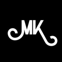 MK Letter Logo Design. Initial letters MK logo icon. Abstract letter MK minimal logo design template. M K letter design vector with black colors. mk logo