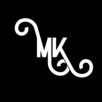 MK Letter Logo Design. Initial letters MK logo icon. Abstract letter MK minimal logo design template. M K letter design vector with black colors. mk logo
