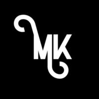 diseño del logotipo de la letra mk. icono del logotipo mk de letras iniciales. plantilla de diseño de logotipo mínimo mk de letra abstracta. vector de diseño de letras mk con colores negros. logotipo mk