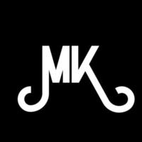 MK Letter Logo Design. Initial letters MK logo icon. Abstract letter MK minimal logo design template. M K letter design vector with black colors. mk logo
