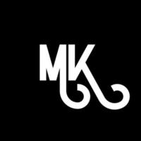 MK Letter Logo Design. Initial letters MK logo icon. Abstract letter MK minimal logo design template. M K letter design vector with black colors. mk logo