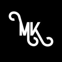 diseño del logotipo de la letra mk. icono del logotipo mk de letras iniciales. plantilla de diseño de logotipo mínimo mk de letra abstracta. vector de diseño de letras mk con colores negros. logotipo mk