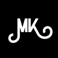 MK Letter Logo Design. Initial letters MK logo icon. Abstract letter MK minimal logo design template. M K letter design vector with black colors. mk logo