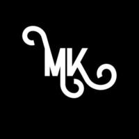 diseño del logotipo de la letra mk. icono del logotipo mk de letras iniciales. plantilla de diseño de logotipo mínimo mk de letra abstracta. vector de diseño de letras mk con colores negros. logotipo mk