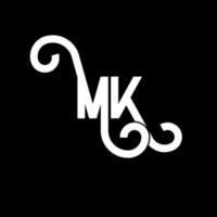 diseño del logotipo de la letra mk. icono del logotipo mk de letras iniciales. plantilla de diseño de logotipo mínimo mk de letra abstracta. vector de diseño de letras mk con colores negros. logotipo mk