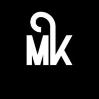 diseño del logotipo de la letra mk. icono del logotipo mk de letras iniciales. plantilla de diseño de logotipo mínimo mk de letra abstracta. vector de diseño de letras mk con colores negros. logotipo mk