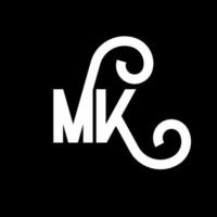 MK Letter Logo Design. Initial letters MK logo icon. Abstract letter MK minimal logo design template. M K letter design vector with black colors. mk logo