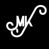 MK Letter Logo Design. Initial letters MK logo icon. Abstract letter MK minimal logo design template. M K letter design vector with black colors. mk logo