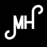 diseño del logotipo de la letra mh. icono del logotipo de letras iniciales mh. letra abstracta mh plantilla de diseño de logotipo mínimo. vector de diseño de letra mh con colores negros. logotipo mh