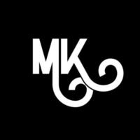 diseño del logotipo de la letra mk. icono del logotipo mk de letras iniciales. plantilla de diseño de logotipo mínimo mk de letra abstracta. vector de diseño de letras mk con colores negros. logotipo mk