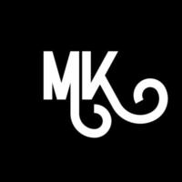 MK Letter Logo Design. Initial letters MK logo icon. Abstract letter MK minimal logo design template. M K letter design vector with black colors. mk logo