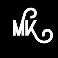 MK Letter Logo Design. Initial letters MK logo icon. Abstract letter MK minimal logo design template. M K letter design vector with black colors. mk logo