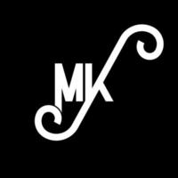 MK Letter Logo Design. Initial letters MK logo icon. Abstract letter MK minimal logo design template. M K letter design vector with black colors. mk logo