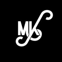 MK Letter Logo Design. Initial letters MK logo icon. Abstract letter MK minimal logo design template. M K letter design vector with black colors. mk logo