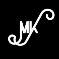 MK Letter Logo Design. Initial letters MK logo icon. Abstract letter MK minimal logo design template. M K letter design vector with black colors. mk logo