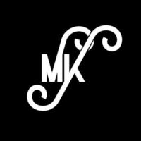 diseño del logotipo de la letra mk. icono del logotipo mk de letras iniciales. plantilla de diseño de logotipo mínimo mk de letra abstracta. vector de diseño de letras mk con colores negros. logotipo mk