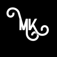 MK Letter Logo Design. Initial letters MK logo icon. Abstract letter MK minimal logo design template. M K letter design vector with black colors. mk logo